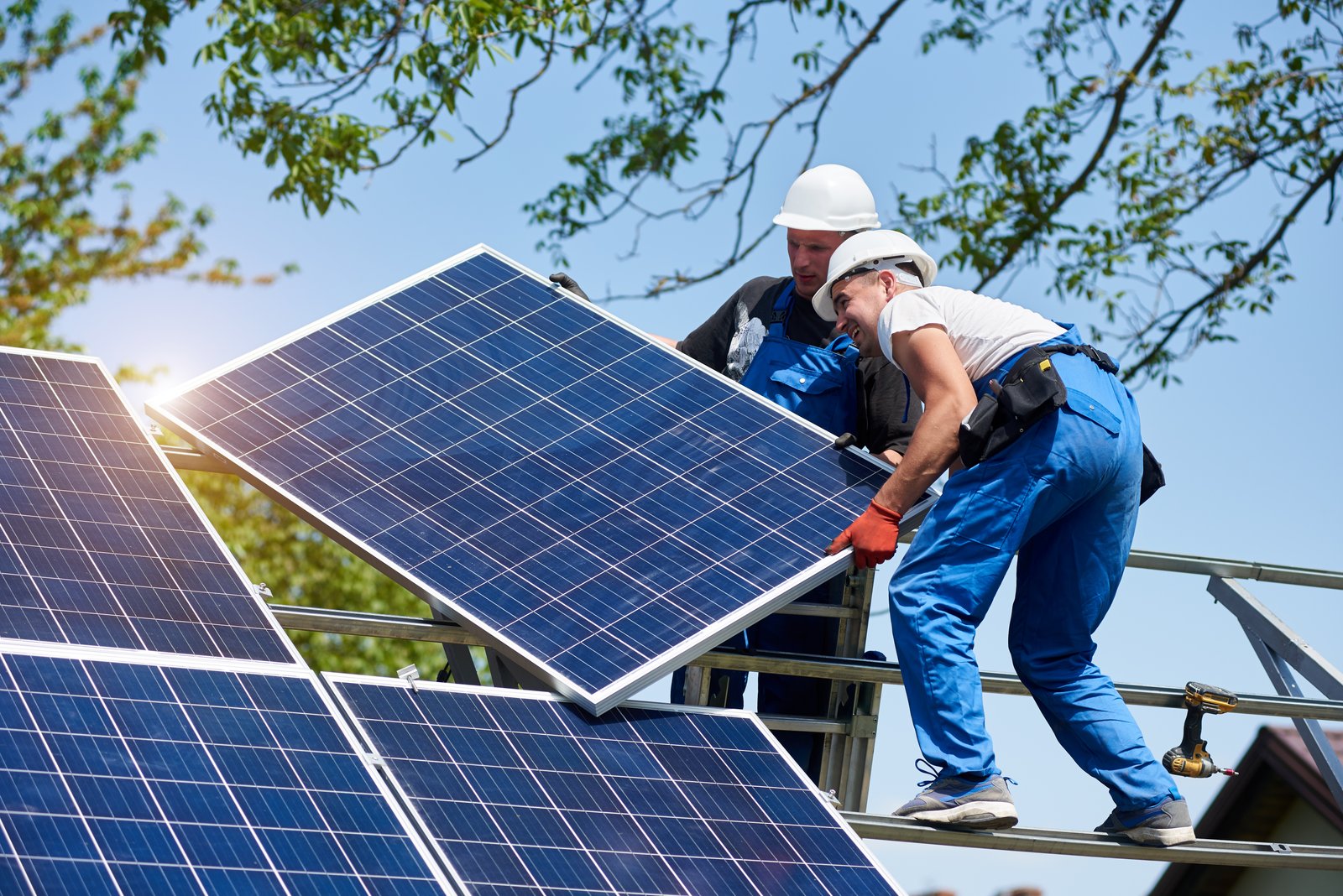 Commercial solar array on warehouse